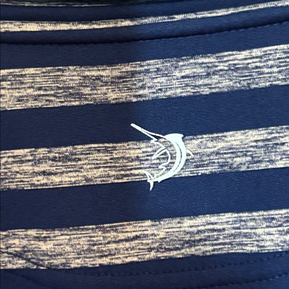 Men’s Reel Legends Navy and Gray Striped Polo Golf Shirt, XXL - Picture 4 of 6